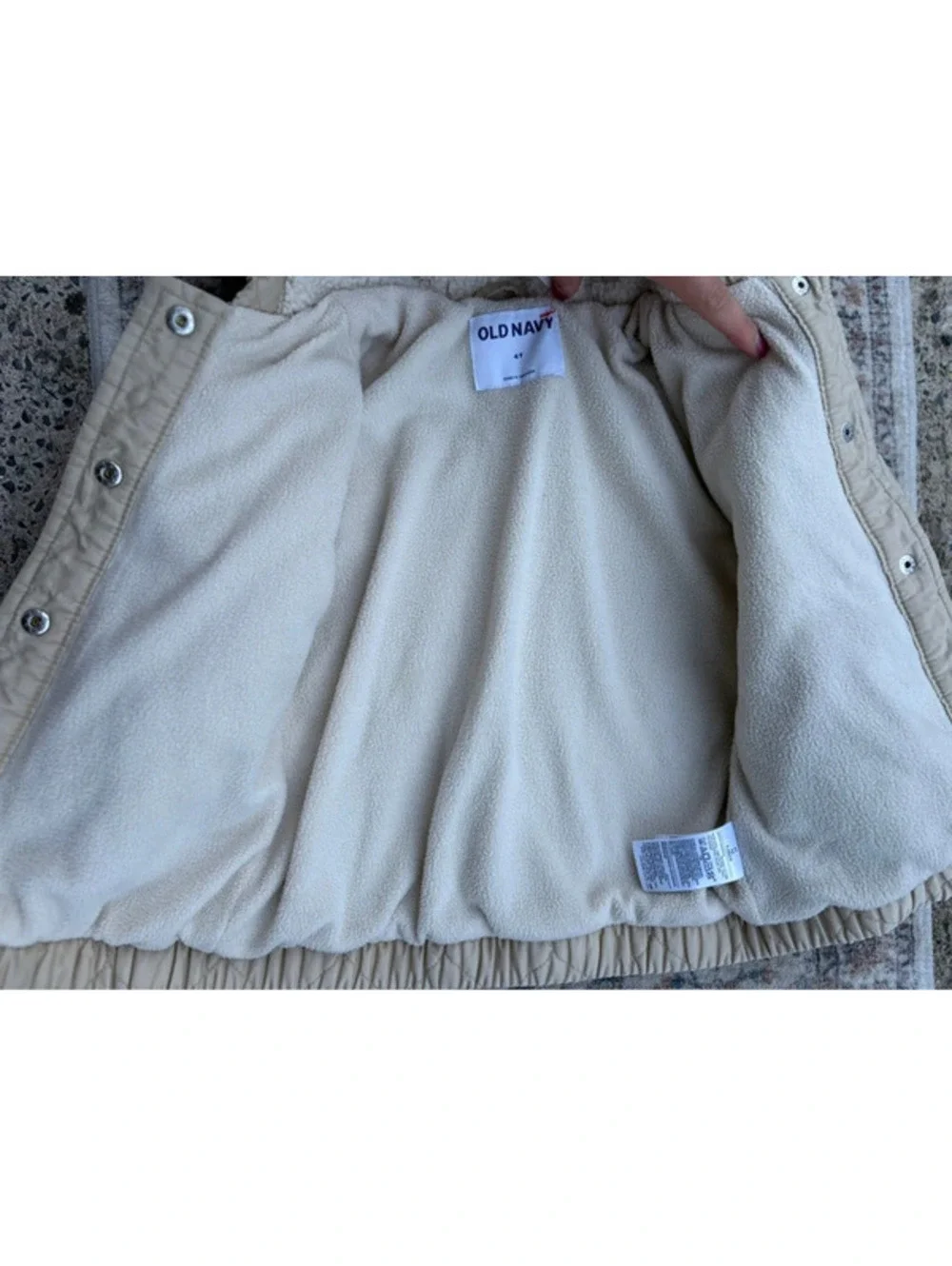 4T Beige Old Navy Cotton Fleece Quilted jacket
